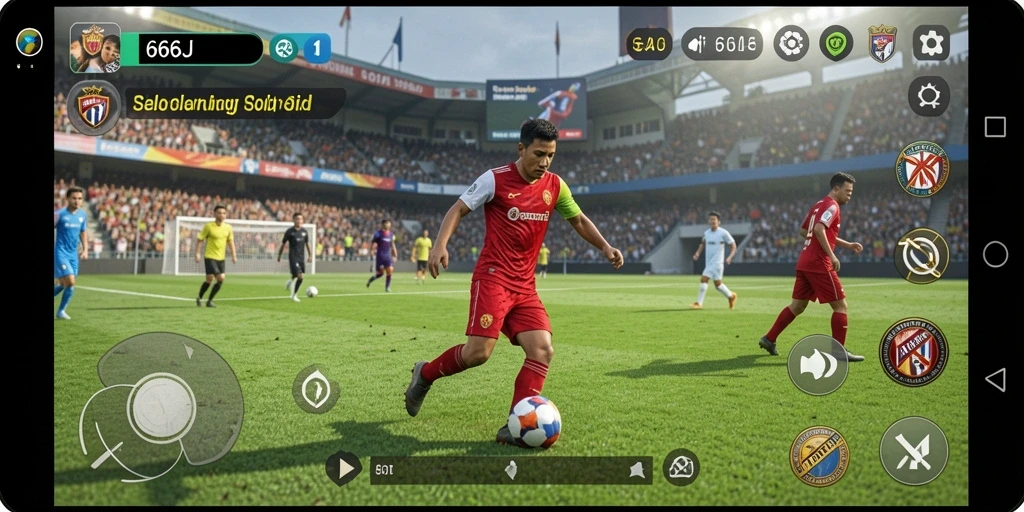 Tampilan permainan sepak bola yang mendebarkan dalam 666J.