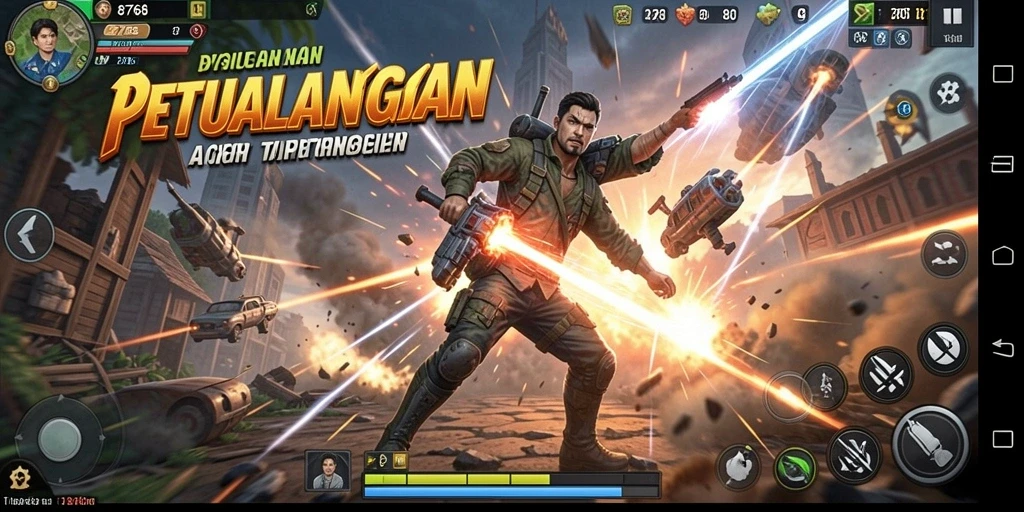 Tangkapan layar menampilkan aksi mendebarkan dalam game 8768.