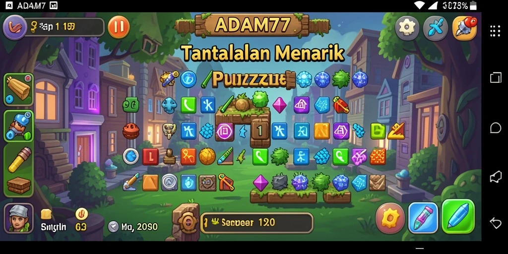 Tampilan gameplay menarik dalam ADAM77 dengan teka-teki yang menantang.