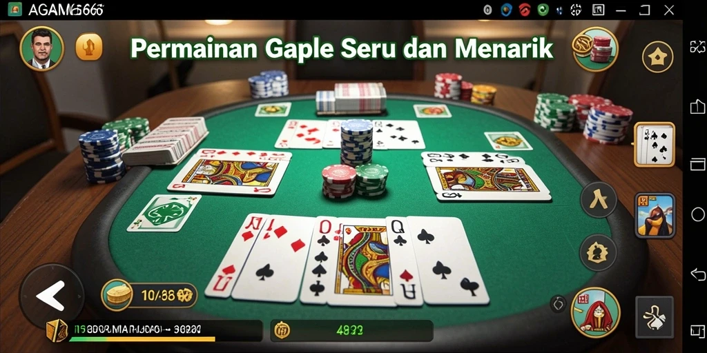 Tampilan gameplay AGAM66 yang mengasyikkan saat bermain Gaple.