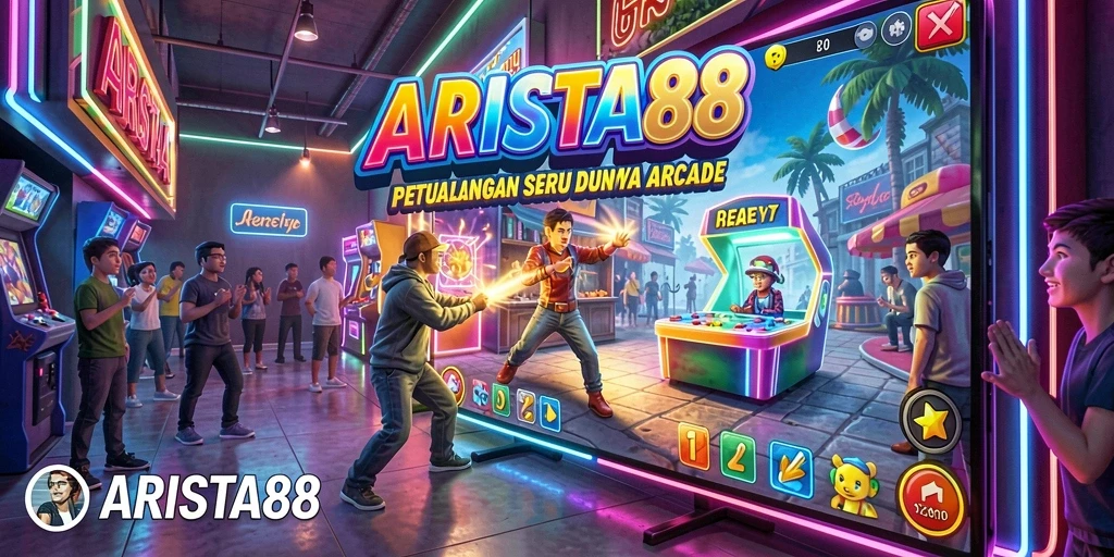 Tampilan gameplay <strong>ARISTA88</strong> yang penuh warna dan menarik di dunia arcade.