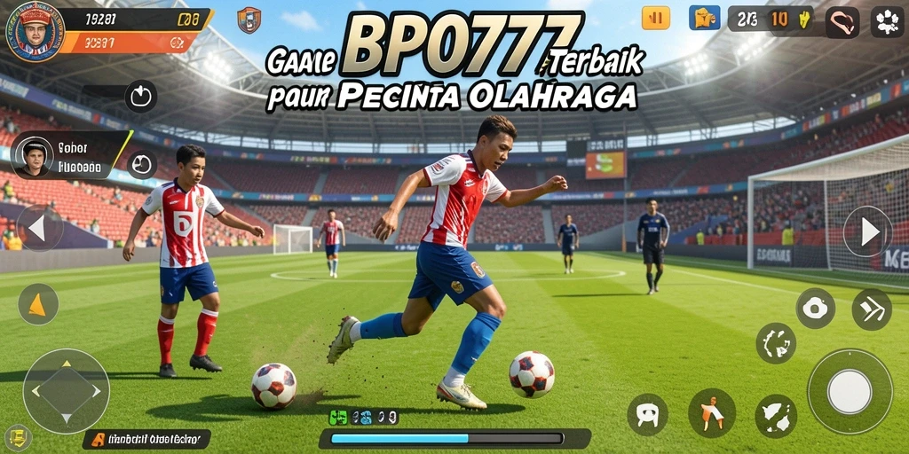 Screenshot BPO777 menampilkan aksi luar biasa dalam permainan sepak bola.