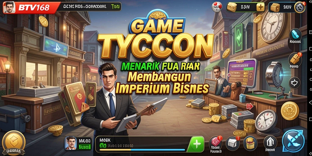 Tampilan gameplay BTV168 yang penuh strategi dalam membangun bisnis.