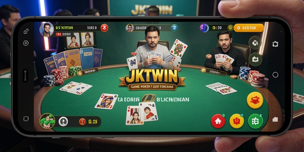 Tampilan gameplay JKTWIN dengan aksi poker yang seru.