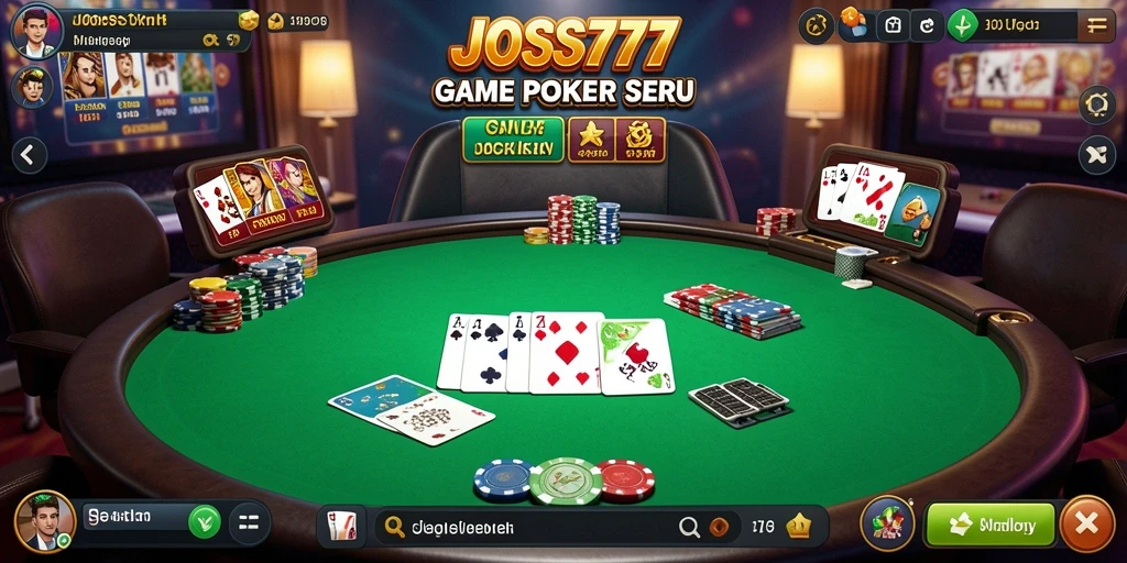 Screenshot gameplay <strong>JOSS777</strong> yang menunjukkan aksi seru permainan poker.