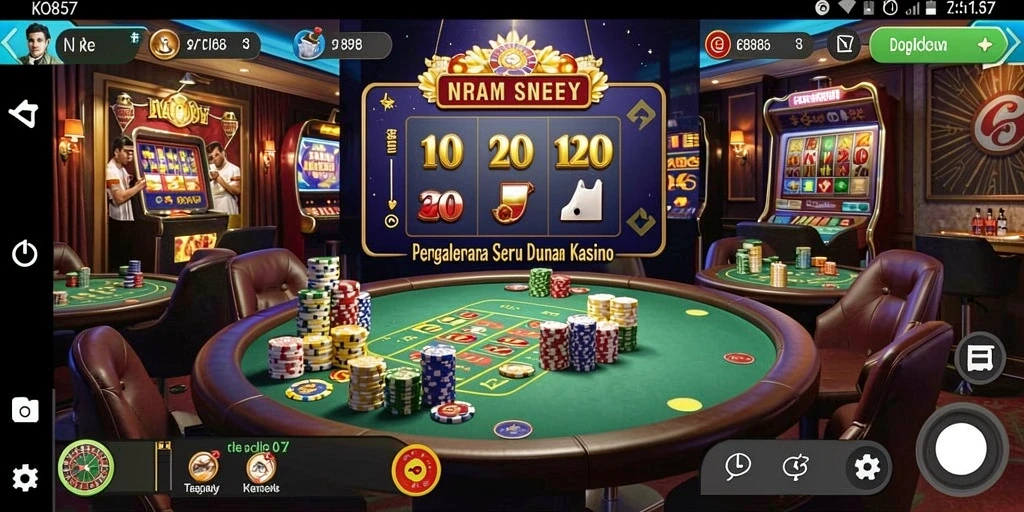 Tangkapan layar utama KO857 dengan gameplay kasino yang menarik.