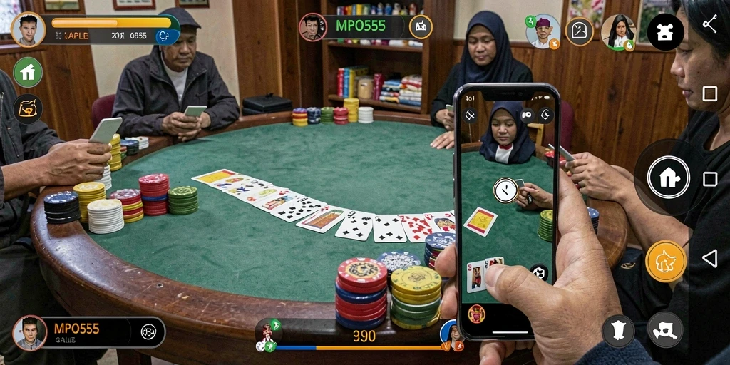 Tampilan gameplay Gaple yang menarik dan seru di MPO555.