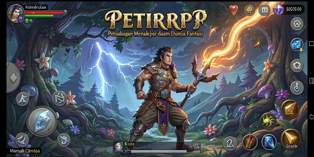 Tampilan gameplay RPG di PETIRRP yang menakjubkan dan mendebarkan.