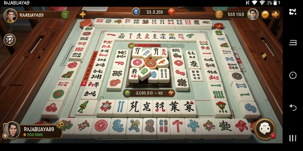 Tampilan gameplay seru RAJABUAYA89 dengan tantangan Mahjong.