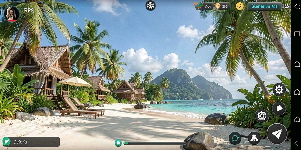 Tampilan gameplay RP8 yang santai dan penuh warna.