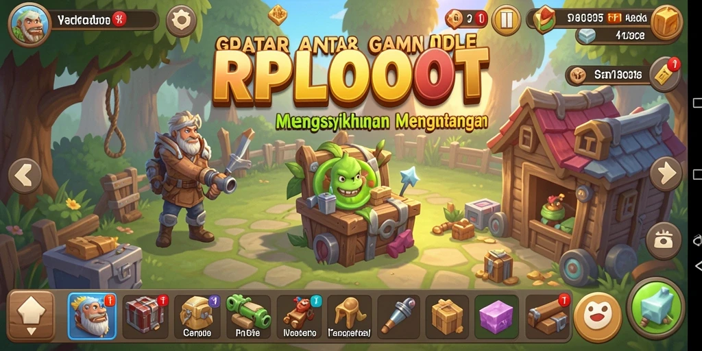 Tampilan gameplay RPLOOT yang menarik dengan harta berkilau.