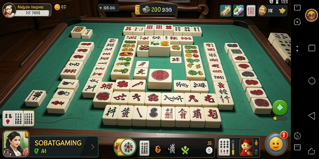Tampilan gameplay Mahjong yang menarik dan menantang.
